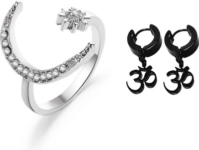 Vipunj Alloy, Stainless Steel Sterling Silver, Titanium Silver, Black Jewellery Set(Pack of 2)