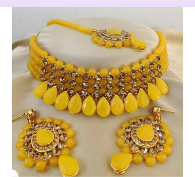 Mystory Alloy Yellow Jewellery Set(Pack of 1)