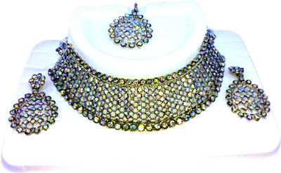 Grotrendz Alloy Gold-plated Black Jewellery Set(Pack of 3)