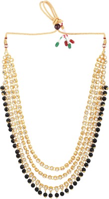 White pearl Alloy Gold-plated Black, White Jewellery Set(Pack of 1)