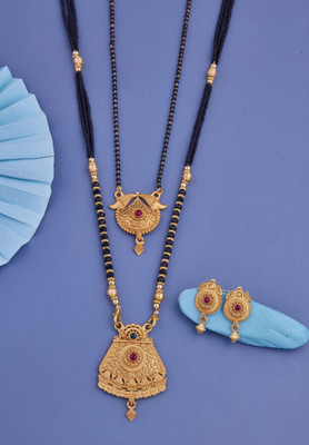 house of common Brass Gold-plated Gold Jewellery Set(Pack of 2)