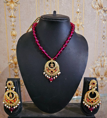 Dado sutho Alloy Gold-plated Pink, Gold Jewellery Set(Pack of 1)