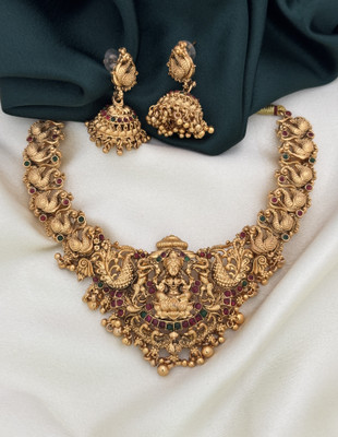 YIMBLI Brass Gold-plated Gold Jewellery Set(Pack of 1)