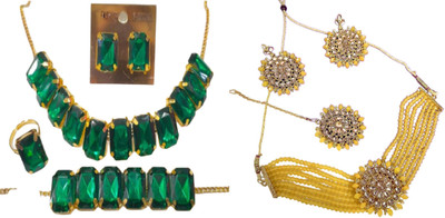 JMBW INTERNATIONAL Alloy Green, Yellow Jewellery Set(Pack of 2)
