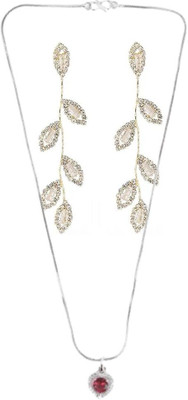 SRK Fashions Alloy Red, Silver Jewellery Set(Pack of 1)
