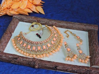 VATSALYA creation Alloy Silver Beige Jewellery Set(Pack of 1)