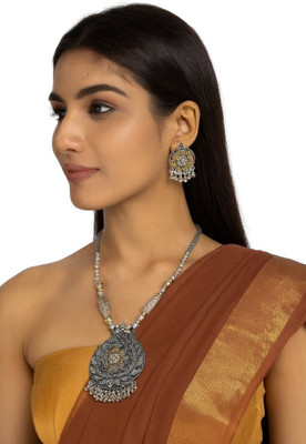 PRIED SALES Brass, Oxidised Silver, Alloy Silver Jewellery Set(Pack of 1)