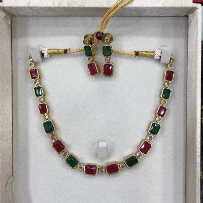 Shilpa Creation Brass Green, Maroon Jewellery Set(Pack of 1)