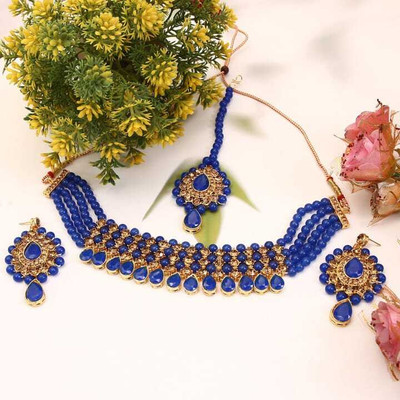 Mystory Alloy Blue Jewellery Set(Pack of 1)