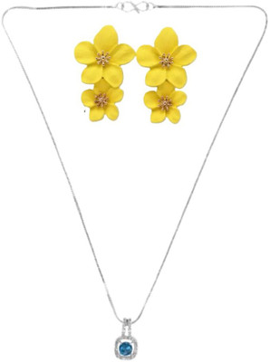 SRK Fashions Alloy Blue, Yellow Jewellery Set(Pack of 1)