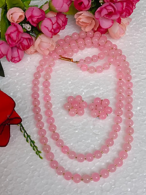 DENICRAAS Alloy Brass Pink Jewellery Set(Pack of 1)