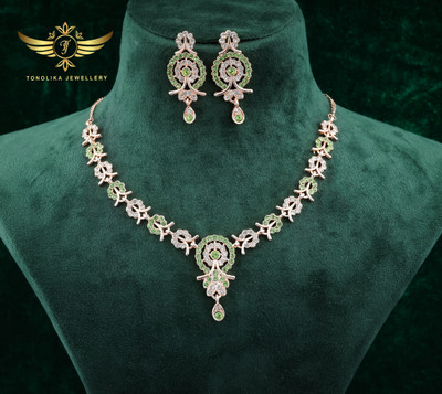 TONOLIKA JEWELLERY Brass Gold-plated Multicolor Jewellery Set(Pack of 1)