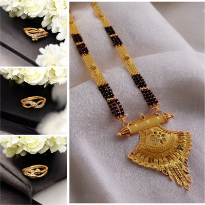 Hetshree Brass Gold-plated Gold, Multicolor Jewellery Set(Pack of 4)