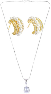 asthacollection Stone White, Gold Jewellery Set(Pack of 1)