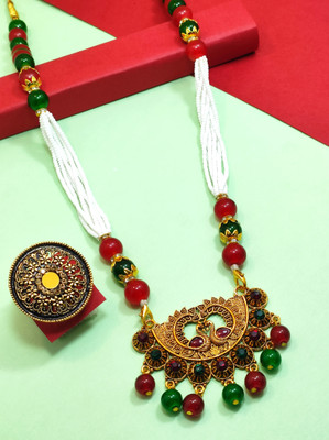 Divyanshi Collection Brass Gold-plated Gold Jewellery Set(Pack of 2)