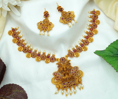 BHARGAV ART Alloy Maroon Jewellery Set(Pack of 1)