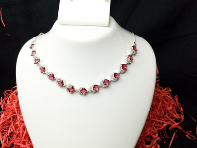 Vaasu craft Brass Silver Red, Silver Jewellery Set(Pack of 1)