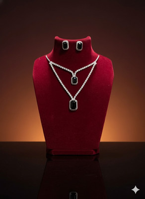 RoyaltyGems Metal Black Jewellery Set(Pack of 2)