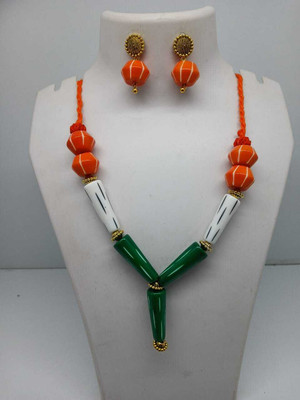 Amanath Alloy Green, Orange, White Jewellery Set(Pack of 1)