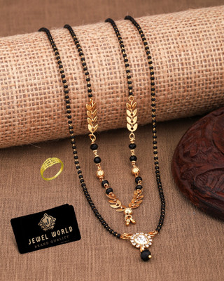 Jewel WORLD Brass, Copper Gold-plated Gold, Black Jewellery Set(Pack of 3)
