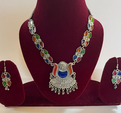 Mishti Jewels Oxidised Silver Multicolor Jewellery Set(Pack of 3)