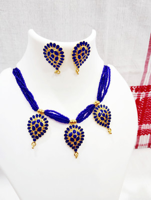 shree balaji gold Metal, Copper, Dori Gold-plated Blue, Gold Jewellery Set(Pack of 1)