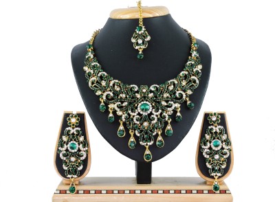 KAHAR CREATION Alloy Gold-plated Green Jewellery Set(Pack of 1)