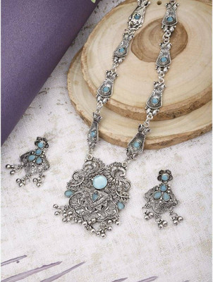 Lathar Alloy Blue Jewellery Set(Pack of 1)