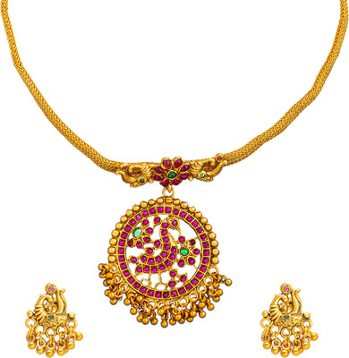 Shining Jewel Brass Gold-plated Multicolor Jewellery Set(Pack of 1)