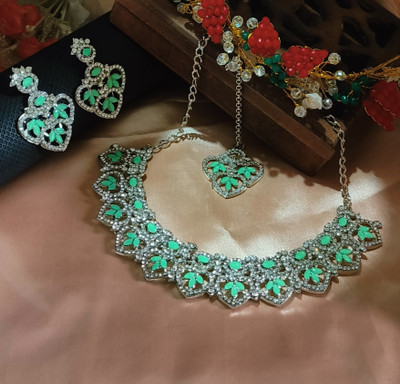 Soniya Crafts Alloy Gold-plated Green Jewellery Set(Pack of 4)