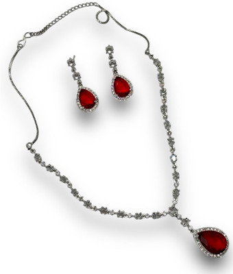 SatnamCreation Alloy Gold-plated Red Jewellery Set(Pack of 1)