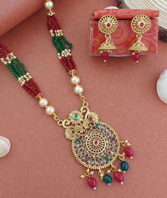Bhagya Lakshmi Alloy Gold-plated Multicolor Jewellery Set(Pack of 1)
