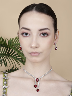 SUNHARI Alloy Red Jewellery Set(Pack of 1)