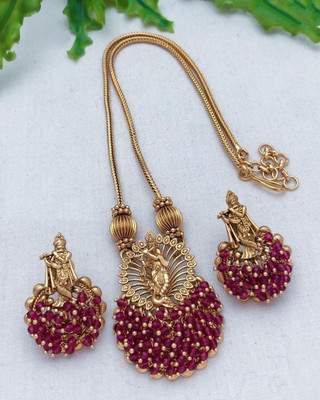 Joyful Alloy Red Jewellery Set(Pack of 1)