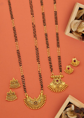 KIEICE Alloy Gold-plated Gold Jewellery Set(Pack of 2)