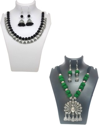 Dnositi Dori, Alloy Black, Green, Silver Jewellery Set(Pack of 1)