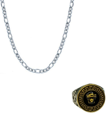 Vipunj Alloy, Stainless Steel Titanium, Sterling Silver Silver, Black Jewellery Set(Pack of 2)