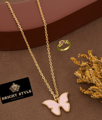 Bright STYLE Brass, Alloy Gold-plated Gold, Multicolor Jewellery Set(Pack of 1)
