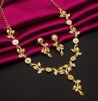 JETWAL Alloy Gold-plated Gold Jewellery Set(Pack of 3)