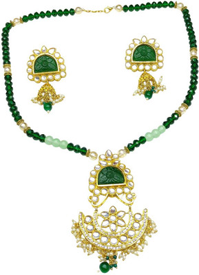 NITASHA CREATIONS Alloy Gold-plated Green, Gold Jewellery Set(Pack of 3)
