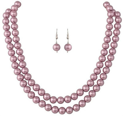 Zooni Collections Mother of Pearl Purple Jewellery Set(Pack of 1)