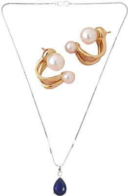 SKG Fashions Stone Blue, Gold Jewellery Set(Pack of 1)