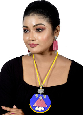 DOM Oxidised Silver Multicolor Jewellery Set(Pack of 1)