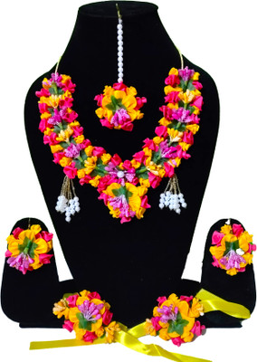 SREEKANT CREATION Plastic Pink, Yellow Jewellery Set(Pack of 6)