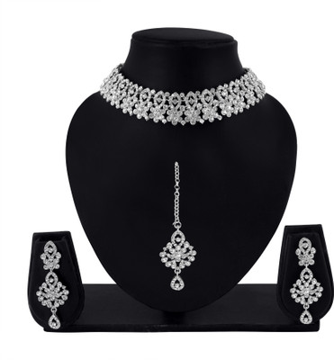 Rhymee Alloy Rhodium White Jewellery Set(Pack of 1)