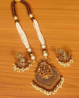 Anamya Collections Alloy Maroon Jewellery Set(Pack of 1)