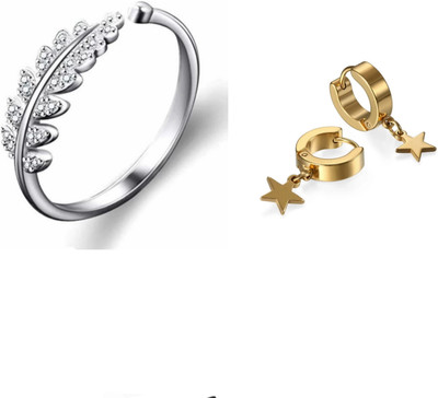 Vipunj Brass, Stainless Steel Sterling Silver, Gold-plated Silver, Gold Jewellery Set(Pack of 2)