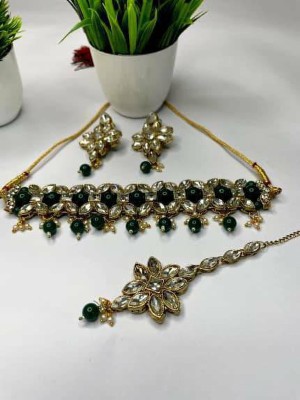 VP store Alloy Gold-plated Green Jewellery Set(Pack of 1)