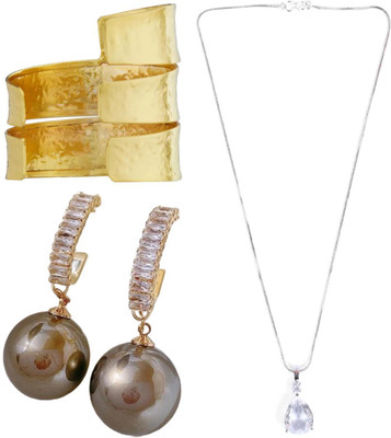 Aarav Creations Alloy Gold, Gold, Silver Jewellery Set(Pack of 1)
