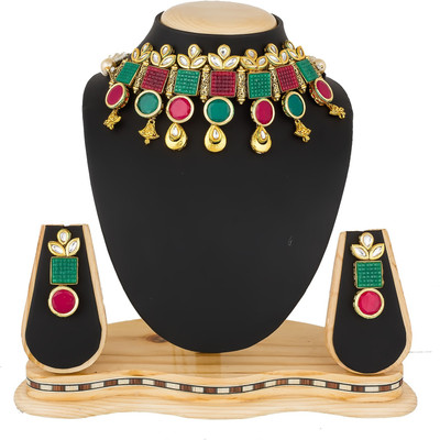 AADITA Alloy Gold-plated Multicolor Jewellery Set(Pack of 1)